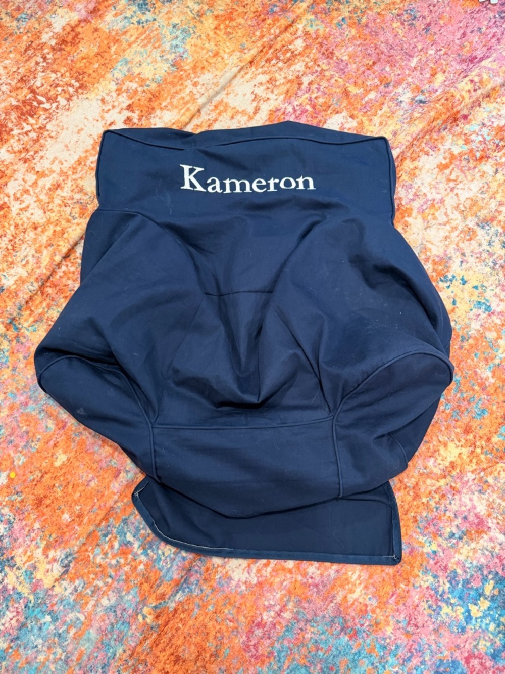 Pottery Barn Kids Anywhere Chair Slipcover Navy Personalized “Kameron”